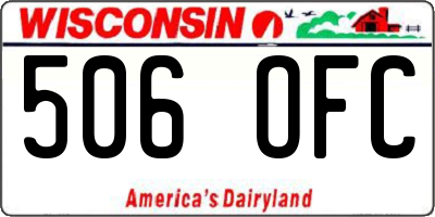 WI license plate 506OFC