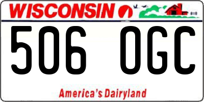 WI license plate 506OGC