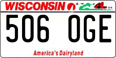 WI license plate 506OGE