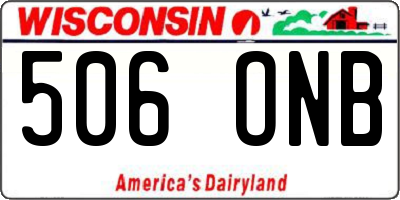 WI license plate 506ONB