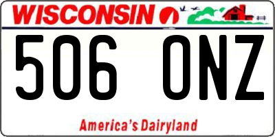 WI license plate 506ONZ