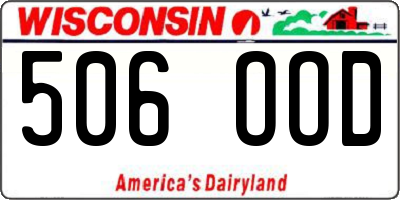 WI license plate 506OOD