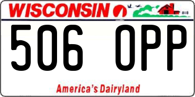WI license plate 506OPP