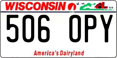 WI license plate 506OPY