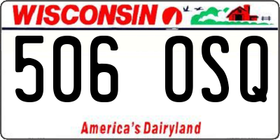 WI license plate 506OSQ