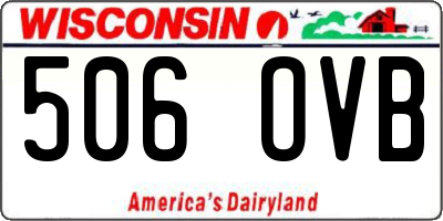 WI license plate 506OVB