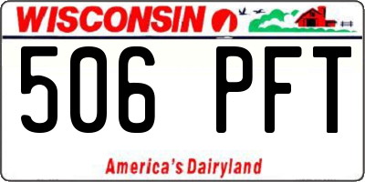 WI license plate 506PFT