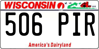WI license plate 506PIR