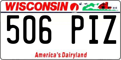 WI license plate 506PIZ