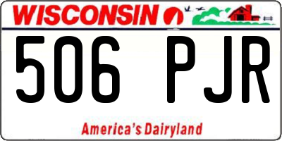 WI license plate 506PJR