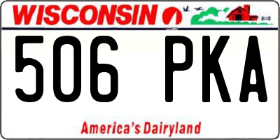 WI license plate 506PKA