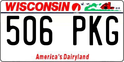 WI license plate 506PKG