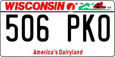 WI license plate 506PKO