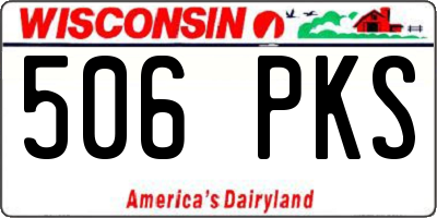 WI license plate 506PKS