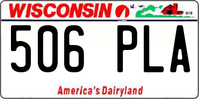 WI license plate 506PLA