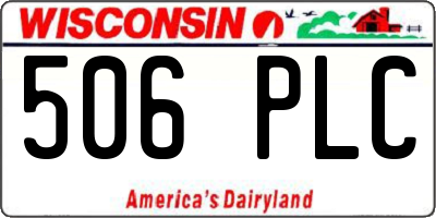 WI license plate 506PLC
