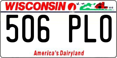 WI license plate 506PLO