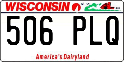 WI license plate 506PLQ