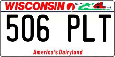 WI license plate 506PLT