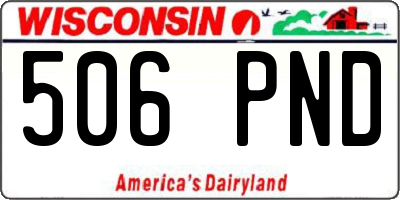 WI license plate 506PND