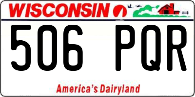 WI license plate 506PQR