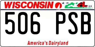 WI license plate 506PSB