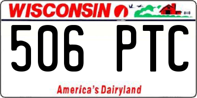 WI license plate 506PTC