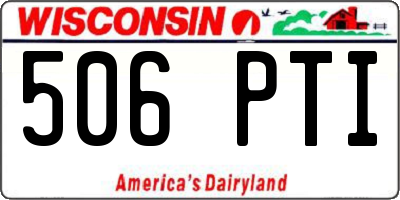 WI license plate 506PTI