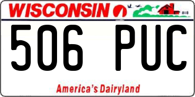 WI license plate 506PUC