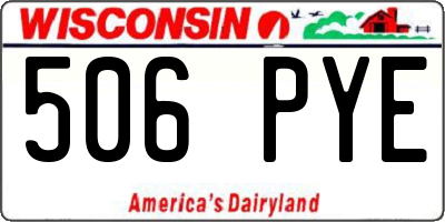 WI license plate 506PYE