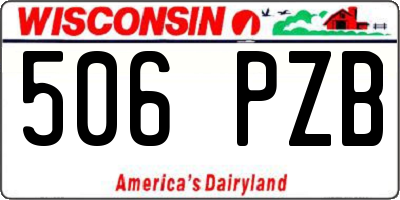 WI license plate 506PZB
