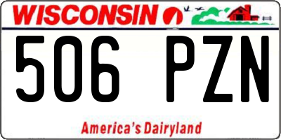 WI license plate 506PZN