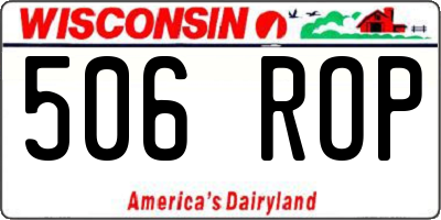 WI license plate 506ROP