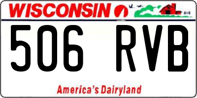 WI license plate 506RVB