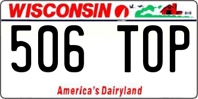 WI license plate 506TOP
