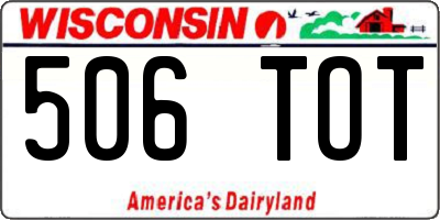 WI license plate 506TOT