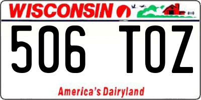 WI license plate 506TOZ