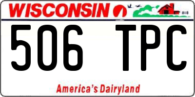 WI license plate 506TPC