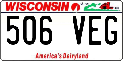 WI license plate 506VEG