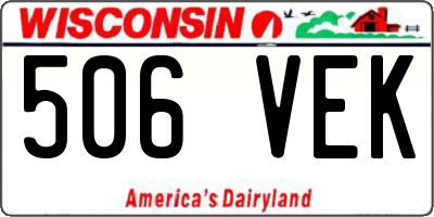 WI license plate 506VEK