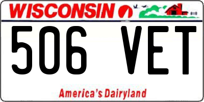 WI license plate 506VET