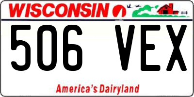 WI license plate 506VEX