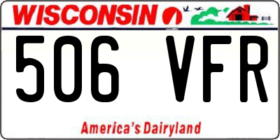 WI license plate 506VFR