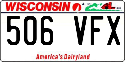 WI license plate 506VFX
