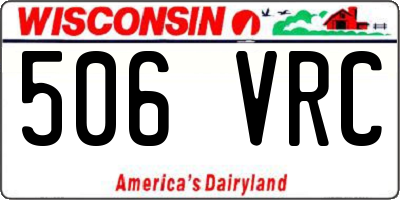 WI license plate 506VRC