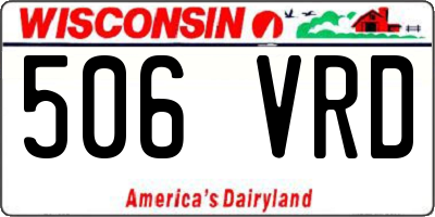 WI license plate 506VRD