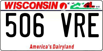 WI license plate 506VRE