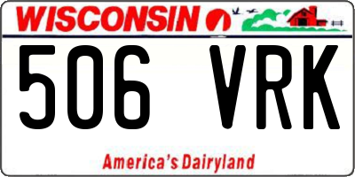WI license plate 506VRK