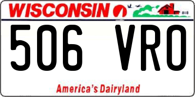 WI license plate 506VRO