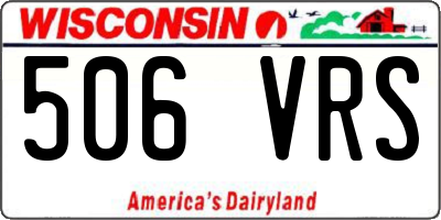 WI license plate 506VRS